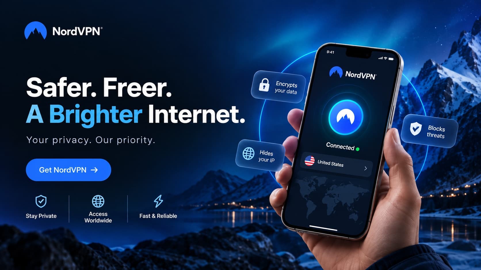 NordVPN review featured banner highlighting speed, security, and device apps