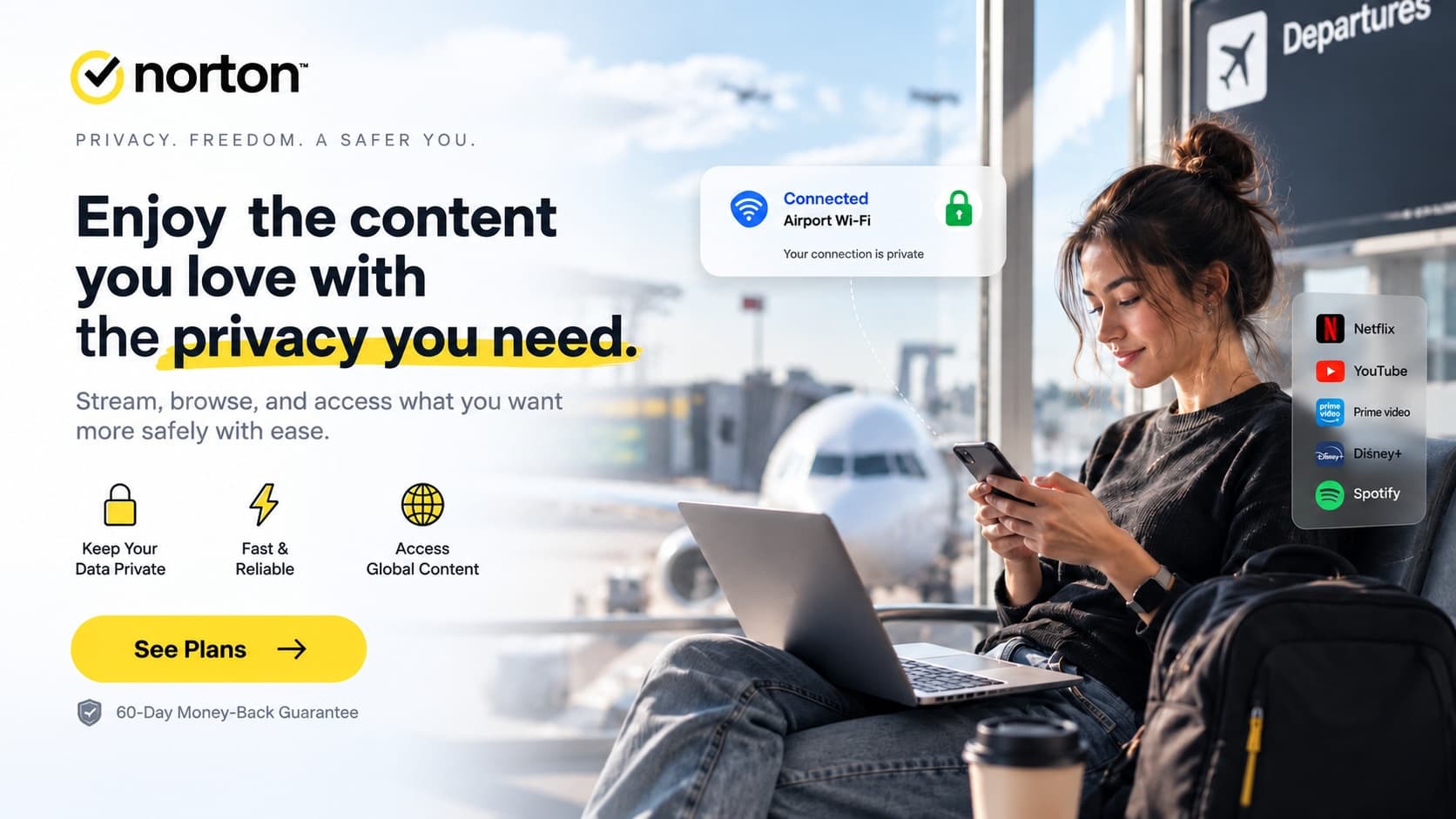 Norton Secure VPN review featured banner showing cybersecurity protection